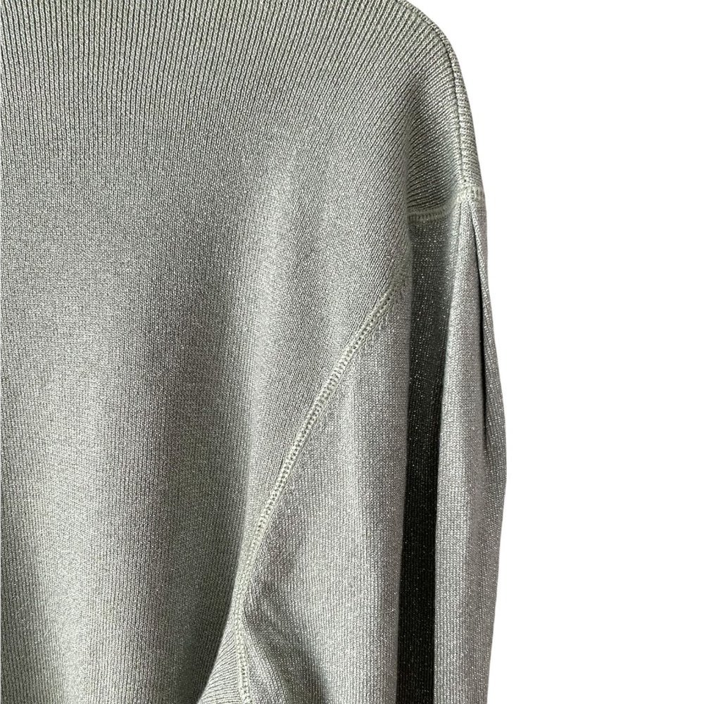 Free People Women's Metallic Glitter Green Mockneck Sweater Medium - Picture 10 of 10